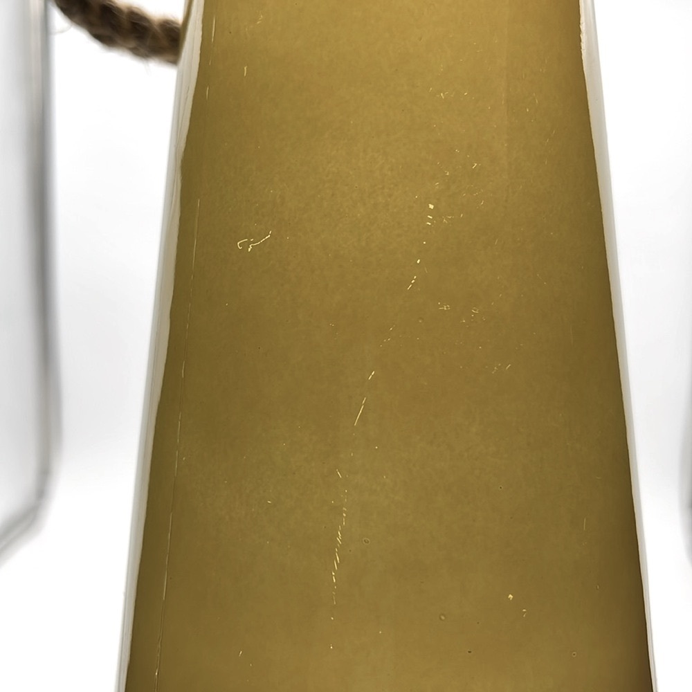 “Genuine & Crafted Original” Yellow Glass Jar/Vase with Rope Handle - Picture 14 of 16